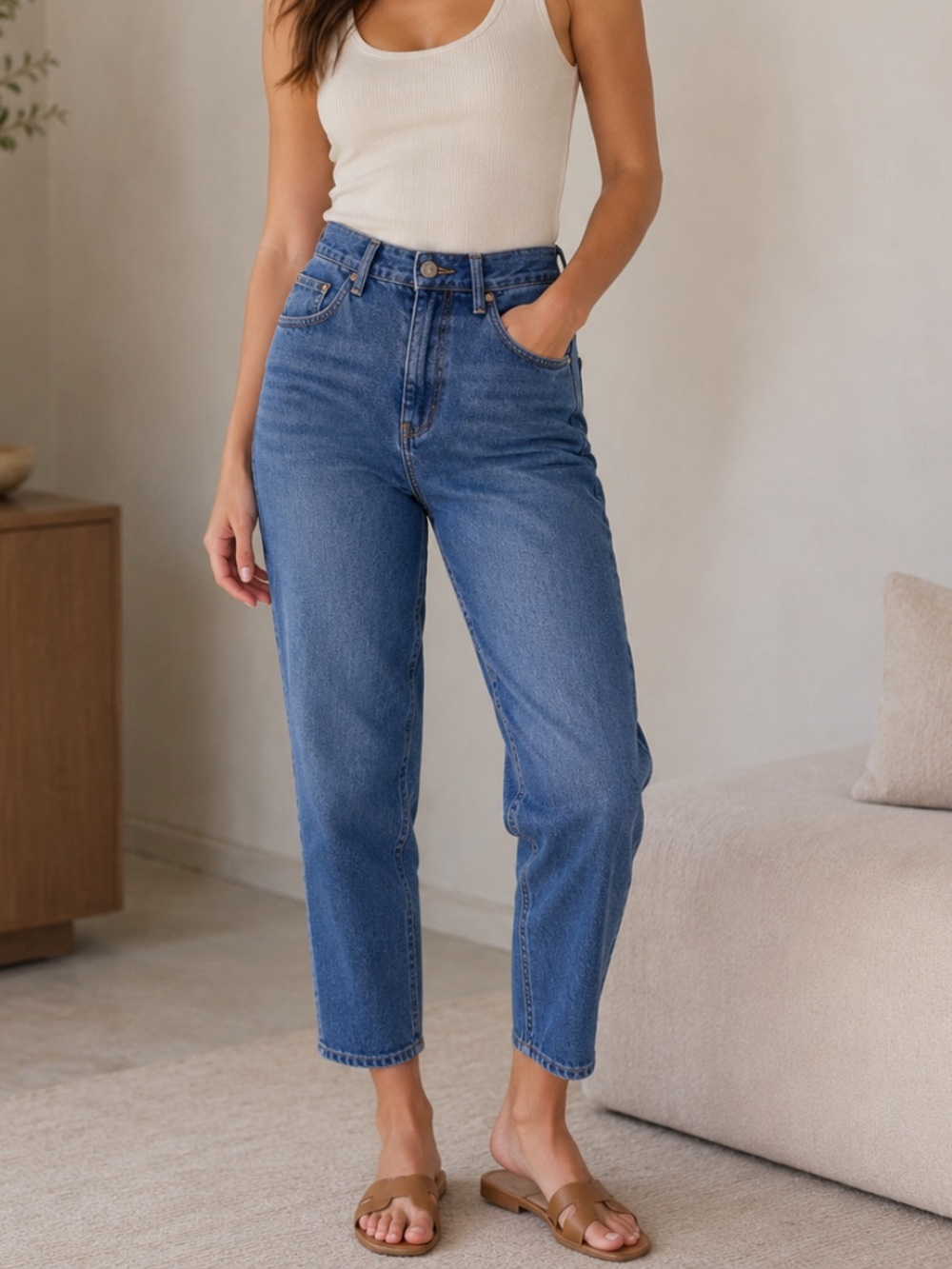 1990’s Ann Taylor Denim High Rise Medium Wash Straight Leg Size 6L